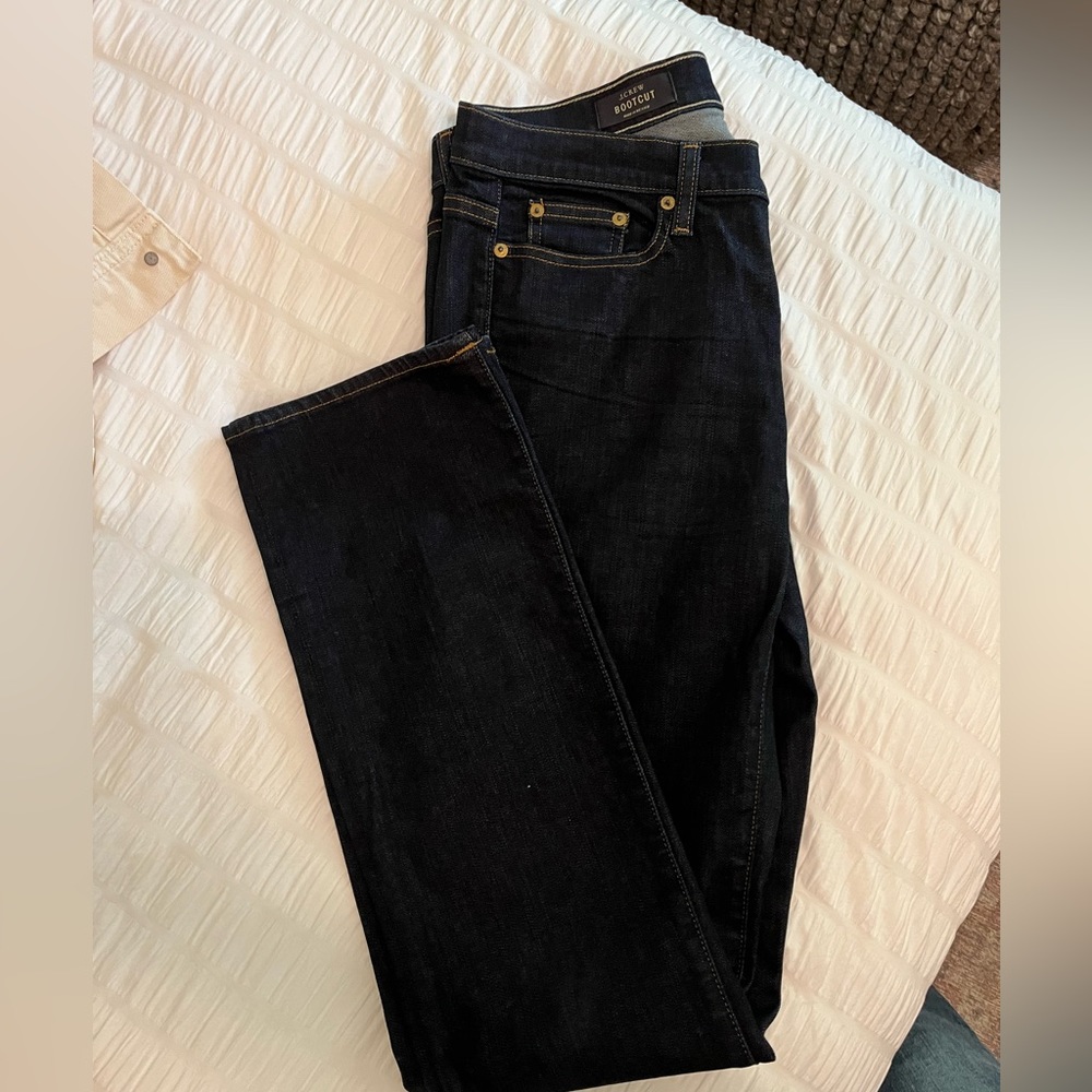 Jcrew boot cut jeans, dark wash, in perfect condition